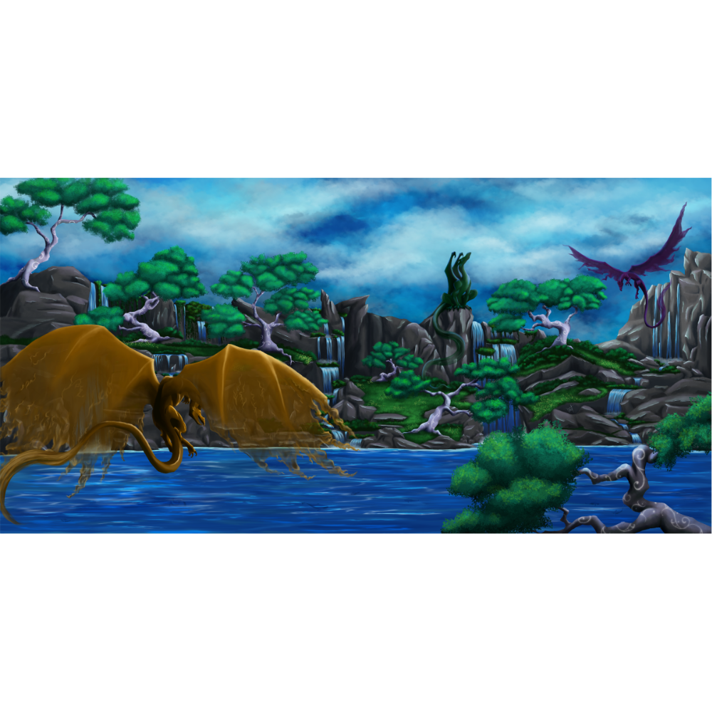 dragon waterfall desk mat dragon waterfall desk mat